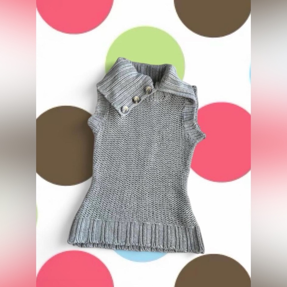 Poof Excellence Gray Cowl Neck Sweater Vest